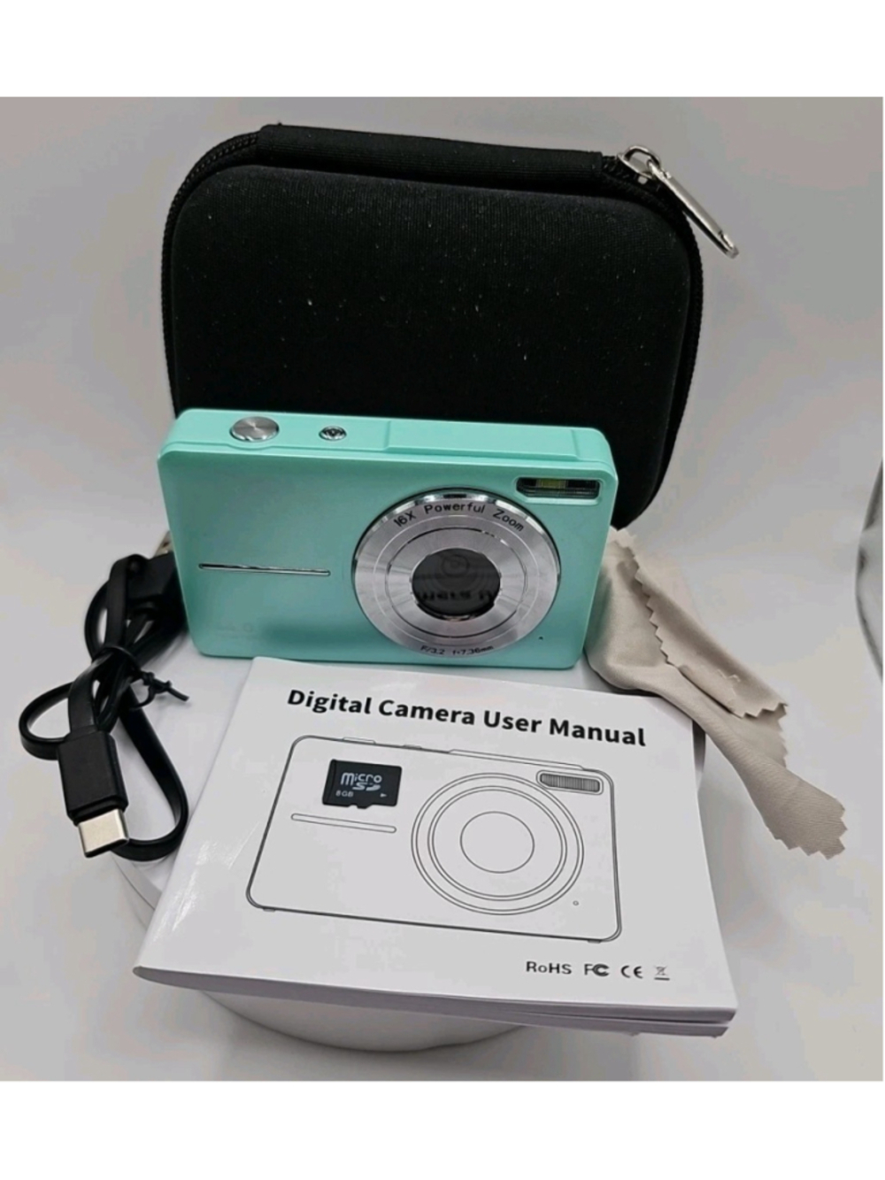 Blue Digital Camera 44MP 2.4'' LCD Display Screen 16X Zoom Camera 1080P Video
